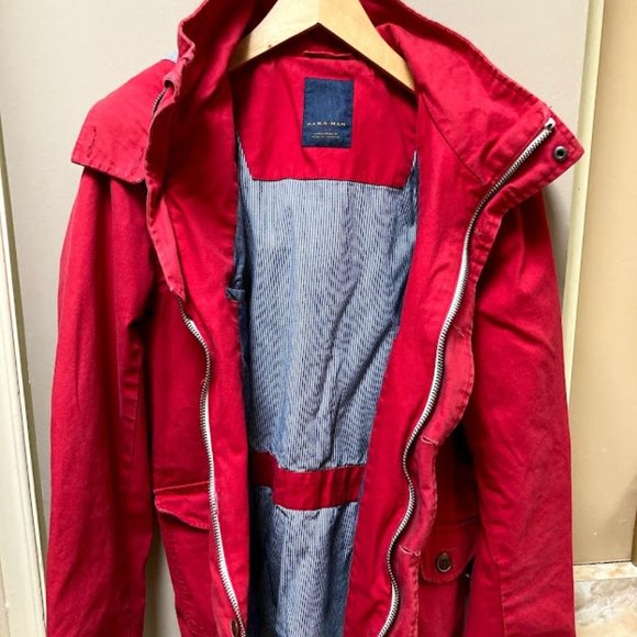 Zara Men's Military Field Jacket with hood (M) - Picture 6 of 8